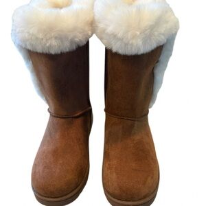 SO ABIGAIL Mid-Calf Boots Chestnut Brown Faux Fur Mid-Calf Boots Size 7.5